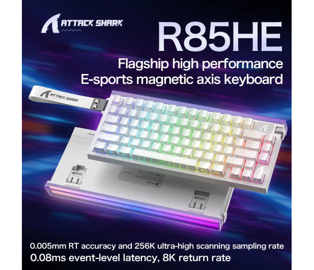 Attack Shark R85 HE Rapid Trigger 8kHz/256kHz biała - 1472694 - zdjęcie 7